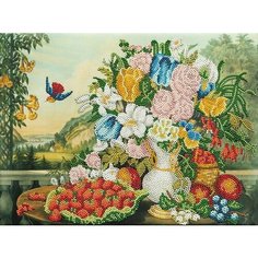 Алмазная мозаика Пейзаж - Фрукты и Цветы, Фрэнсис Флора Бонд Палмер 30x40 см. Freya
