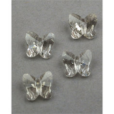 Бусины Swarovski в виде бабочек из стекла, цвет Crystal Silver Shade (#001-SSHA), Размер 10 мм, 4 шт.