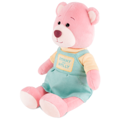 Мягкая игрушка Maxitoys Мишка Молли в Платье-Комбезе, 21 см, розовый