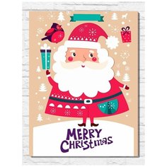 Картина по номерам на холсте новый год 2023 Merry Christmas, Санта, Дед Мороз - 11453 В 30x40