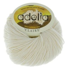 Пряжа Adelia CLAIRE (002), белый, 10 шт. по 50 г