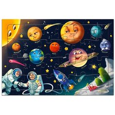 Пазл листовой на подложке. Космос. 24 детали. 29,5х21 см. геодом