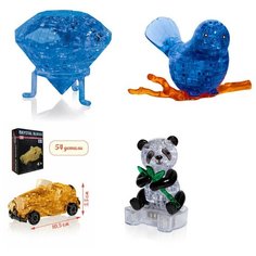 Подарки девочке Головоломка комплект 4 штуки Идеи подарков ребенку день рождения Кристал, Птичка на ветке, Машина, Панда Iq Toy