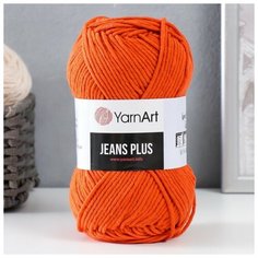 Пряжа "Jeans plus" 55% хлопок, 45% акрил 160м/100гр (85 морковный), 1шт Yarn Art