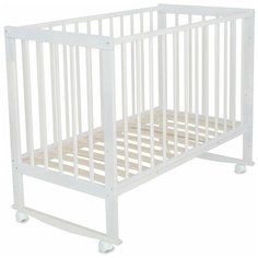 Кроватка MALIKA Little Rabbit колесо качалка без ящика белый Малика