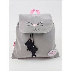 Рюкзак детский в садик мешок дошкольный для малышей кошка серая Moommy
