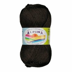 Пряжа ALPINA ORGANICA, ALPINA, черный - 02, 80% хлопок, 20% лён, 5 мотков, 50 г, 170 м.