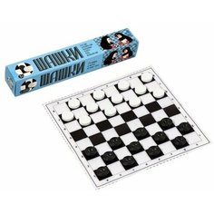 Игра настольная Шашки "Два пингвина", 24 шт, мягкое поле для игры 29 х 29 см / 4379991 Десятое королевство