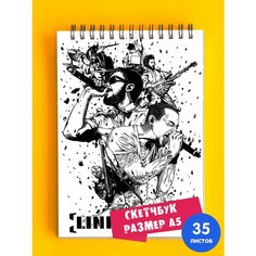 Скетчбук - Альбом для рисования - тетрадь - записная книжка - блокнот А5 Linkin park 1st Color