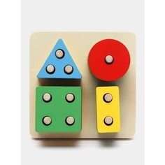 Развивающий детский деревянный сортер геометрические фигуры по методу М. Монтессори для малышей, для детей Китай