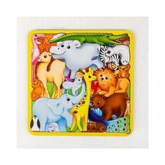 Головоломка "Животные мира", размер 27*27 см, головоломка логическая Лесная мастерская 4276021 .