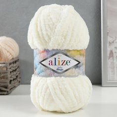 Пряжа "Softy mega" 100% микрополиэстер 70м/100гр (62 светло-молочный) Alize