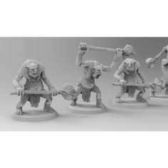 Игровые фигурки Stone Trolls (Горные тролли) 11 шт. (Pack №1) 60мм (Warhammer, DnD, Вархаммер) Нет бренда