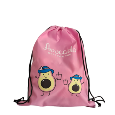 Мешок-рюкзак для сменной обуви (сменки) и одежды 42 х 32 см, Авокадо, на шнурках, розовый Slivashop