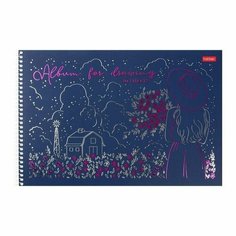 Альбом для рисования А4, 40 листов на спирали Dream ON, обложка мелованный картон, матовая ламинация, 3D фольга, блок 100 г/м2, Китай