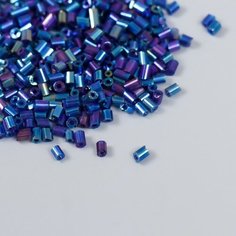 Бисер рубка , размер №10, 0,1 грамм т, синий , для рукоделия, плетения, вышивания Нет бренда