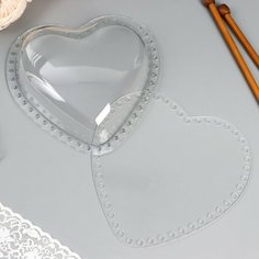 Основа для вязаных изделий акрил "Сердце" объемная набор 2 шт 19х19х4,5 см Made in China