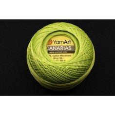 Пряжа Canarias, цвет 5352 салатовый, 100% хлопок мерсеризованный, 20г, 203м, 1шт Yarn Art