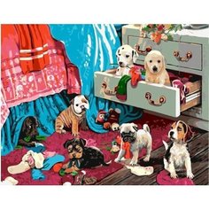 Картина по номерам Озорные щенки 40х50 см АртТойс
