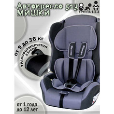 Автокресло 513 с вкл Автокресло 513 с вкл "мишки" (т. серый+серый) Ramazoni