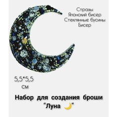 Набор для создания броши "Луна" /Набор для вышивания броши своими руками Нет бренда
