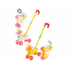 Каталка на палочке "Лошадка" (длина палки 57 см), цвет в ассортименте, в сетке Рыжий кот