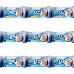 100% Чистоты Влажные салфетки детские с ароматом Ромашки, 15 шт, 9 уп.