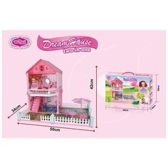 Кукольный домик с куклой. Двухэтажный домик для кукол. Игровой набор "Dream House" two in one (2 в 1). 91 деталь. В собранном виде: 50х42х34 см Moya Motya