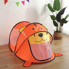 Детская палатка шатер игровая Оранжевый тигр с ковриком, 182х96х86 см Нет бренда