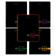 Тетради ДЭК А5 96 л. комплект 5 шт, BRAUBERG скоба, клетка, глянцевый лак, "Dark", 404694