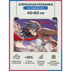 Алмазная мозаика Аниме 45х60 на подрамнике/ Набор для творчества / полная выкладка квадратными стразами Даймонд Канвас