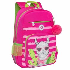 Рюкзак школьный для девочки подростка, с ортопедической спинкой, для средней школы, GRIZZLY, (розовый)