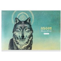 Alpha-Trend Альбом для рисования А4, 40 листов, "Волк", обложка мелованный картон, выборочный твин-лак, блок офсет Альфа Тренд
