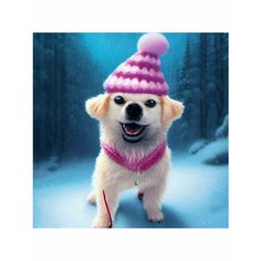 Алмаз. мозаика (блест.) 20х20 см, с подр, с полн. заполн. (27 цв.) Милый щенок в к 21x21x3 см Рыжий кот