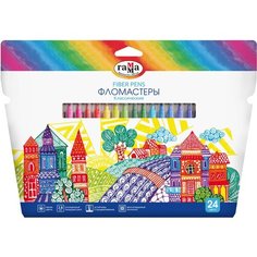 Фломастеры Гамма "Классические", 24цв, смываемые, картон. упак, европодвес - 2 шт. Gamma