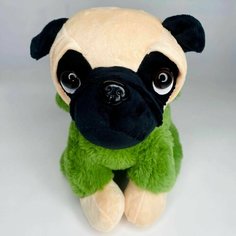 Мягкая игрушка/ собака мопс в зеленом костюме лягушки Ac Fox