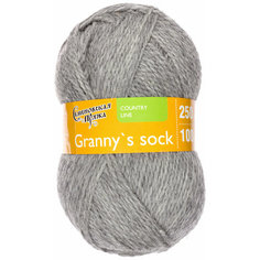 Пряжа Семеновская Granny`s sock W (Бабушкин носок ЧШ) маренго серый (380), 100%шерсть, 250м, 100г, 2шт