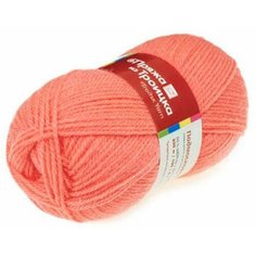 Пряжа Троицкая Подмосковная светлый коралл (351), 50%шерсть/50%акрил, 250м, 100г, 3шт