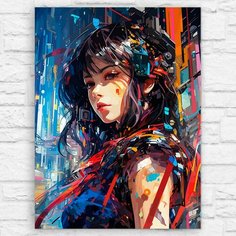Картина по номерам на холсте девушка аниме (киберпанк, футуризм) - 12571 В 30x40 Бруталити