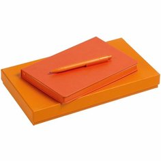 Набор Brand Tone, оранжевый, 29,7х18х3,5 см, ежедневник - искусственная кожа; ручка - пластик; коробка - картон Нет бренда