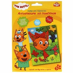 Набор для творчества Аппликация из помпонов Три Кота 17*23см 281923 Multi Art