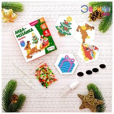 Аквамозаика «Олень с дедом морозом», магниты ТероПром