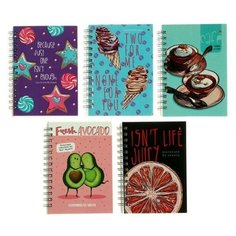 Блокнот-престиж А6, 80 листов на гребне, обложка ламинированный картон, микс Альт