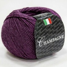 Пряжа SEAM Шампань (Сеам), т. пурпурный - 1009, 75% экстра мериносовая шерсть, 25% шелк, 2 мотка, 50 г, 165 м.