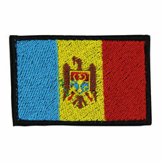 Нашивка, патч, шеврон на липучке "Флаг Молдовы" 70x45mm PTC434 22 ПИНГВИНА