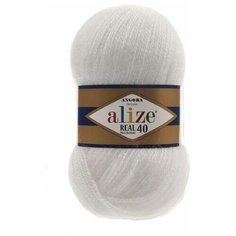 Пряжа Alize Angora Real 40 | Турция | 5шт упаковка | Акрил: 60%, Шерсть: 40%