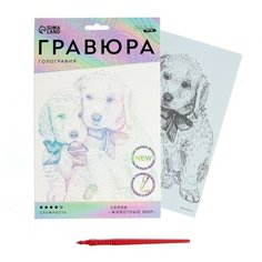 Школа талантов Гравюра «Щенячьи ласки» A5, с металлическим эффектом «голография»