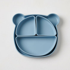 Тарелка детская со съемными секциями голубая Elpin