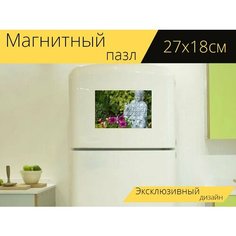 Магнитный пазл "Будда, духовный, медитация" на холодильник 27 x 18 см. Lots Prints