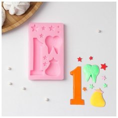 Молд «Молочный зуб», 10,3×6,5×1,1 см, цвет микс Noname